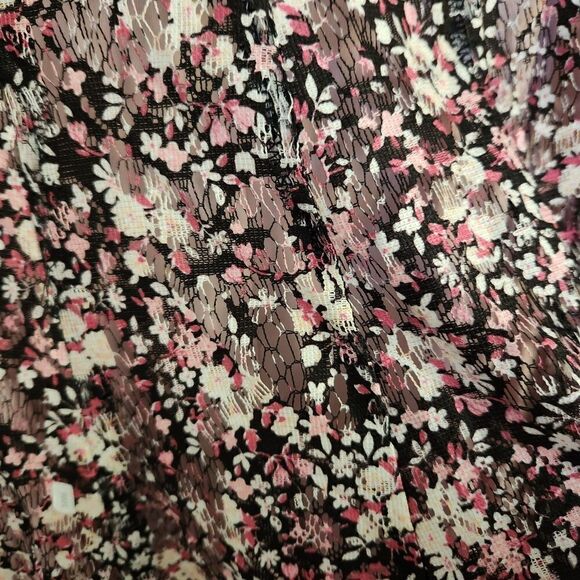 Danny & Nicole Floral Lace Overlay Sleeveless Fit and Flare Swing Dress 4P - Picture 4 of 11